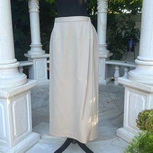 Long wool skirt by career essentials at Nordstrom. Light taupe size 16.